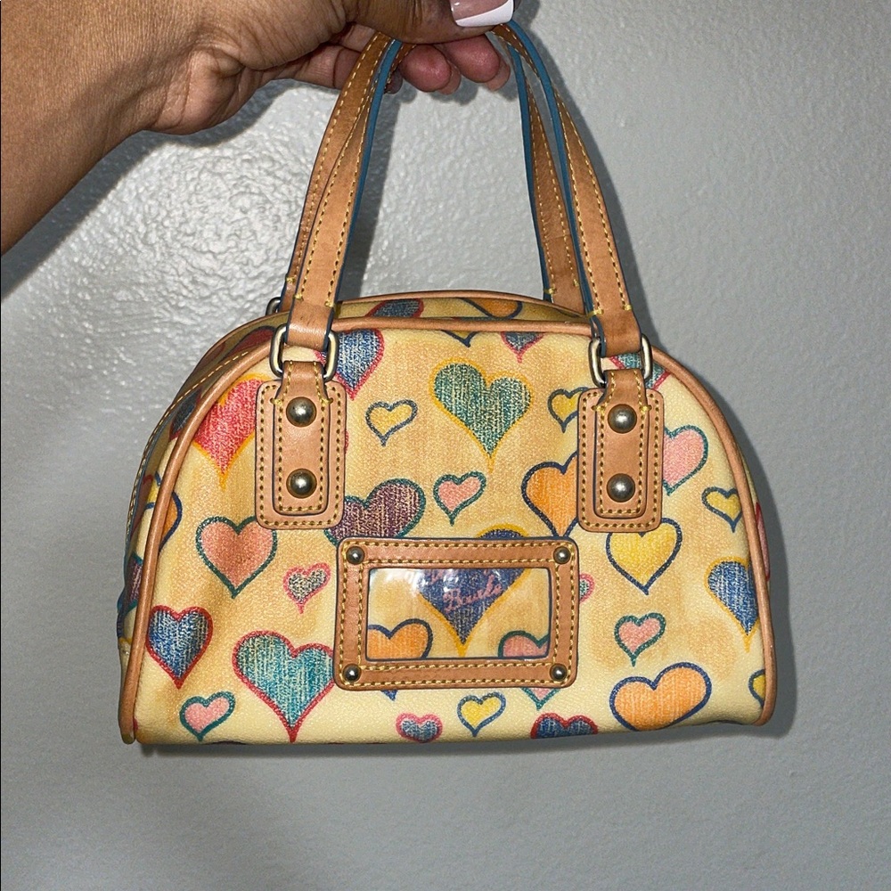 Vintage Colorful Heart bowler Handbag